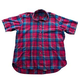 Pen West By Pendleton Mens Red & Blue Plaid Short-Sleeve Button-Up Shirt XL Made